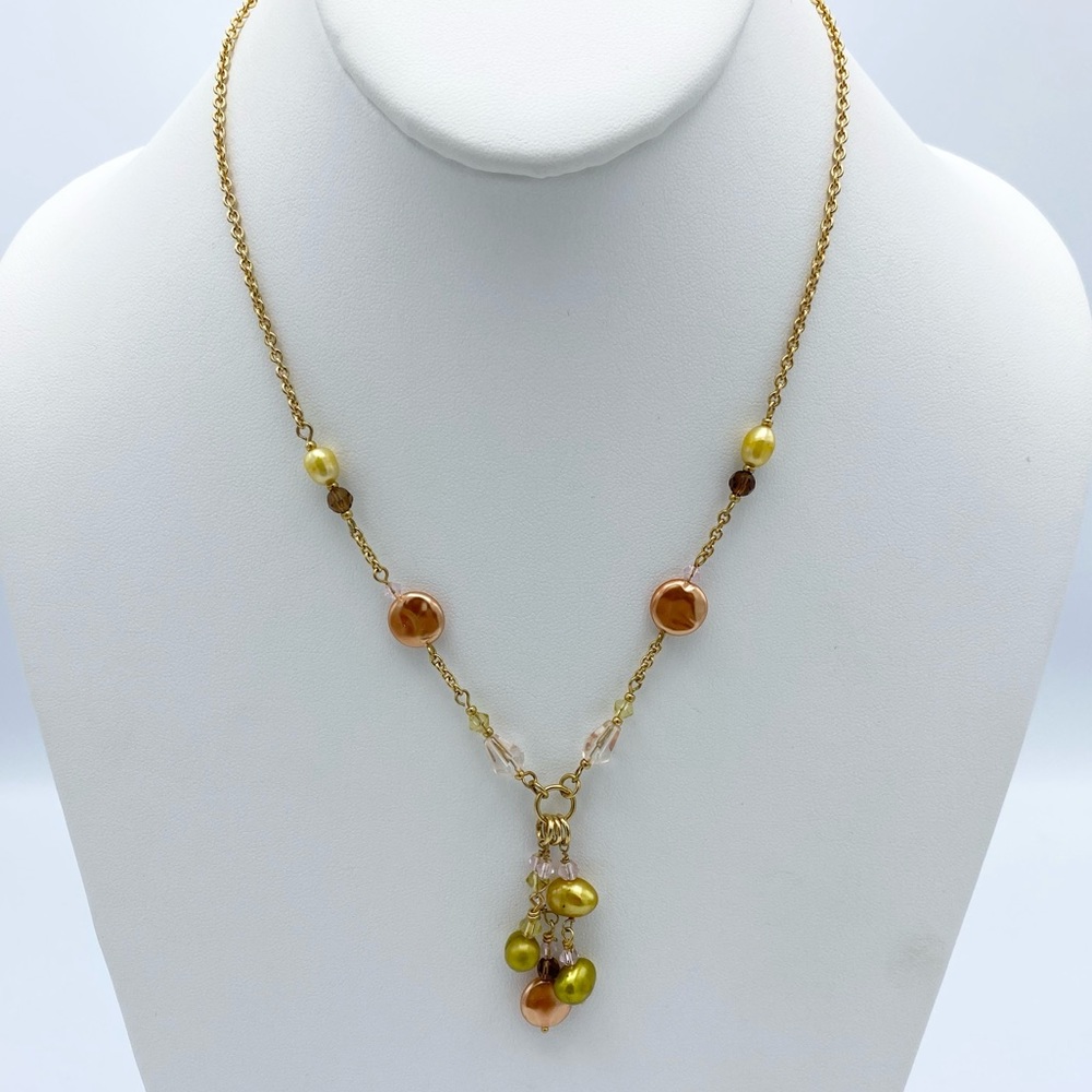 Premier Designs Dulce Gold Plated Beautiful Beaded Necklace